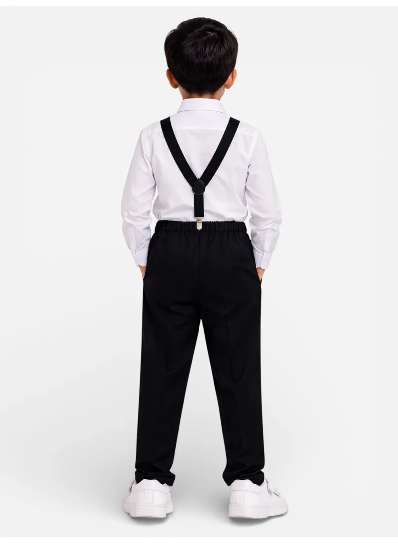 victor and jane Boys 4 Pc set Formal Shirt, Trousers, Suspenders & Bow Tie Set